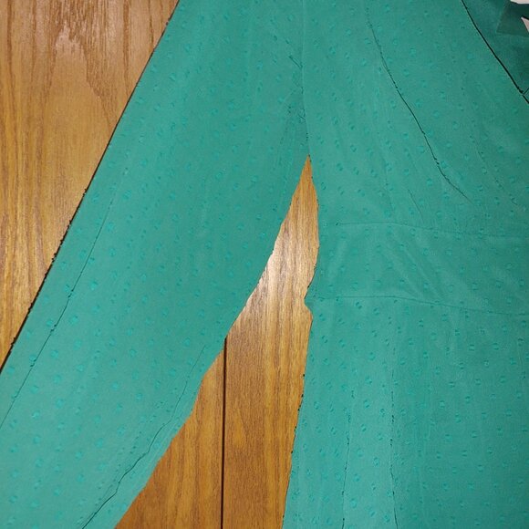 Jopna Long Sleeve Textured Dress with Ruffles - Beautiful Green Color - Picture 2 of 5